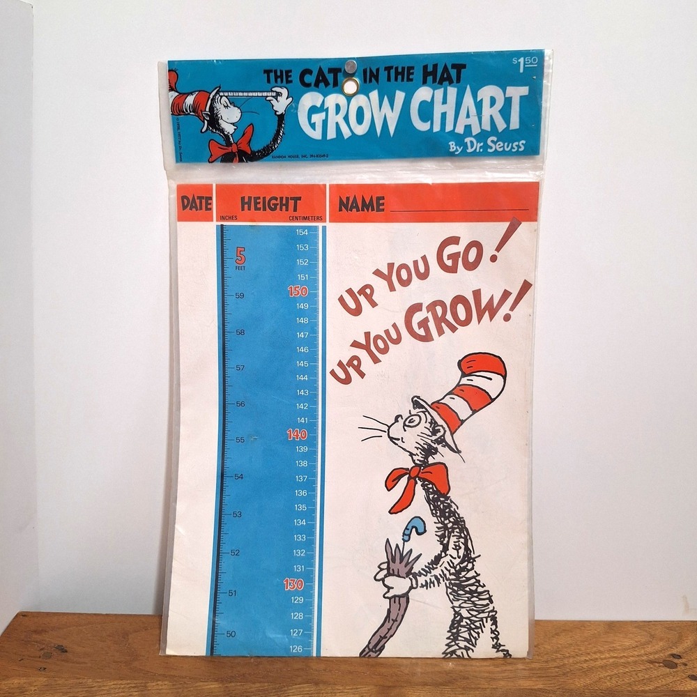 UP YOU GO!  UP YOU GROW Growth Chart Poster Dr. Seuss RANDOM HOUSE 394-83549-2